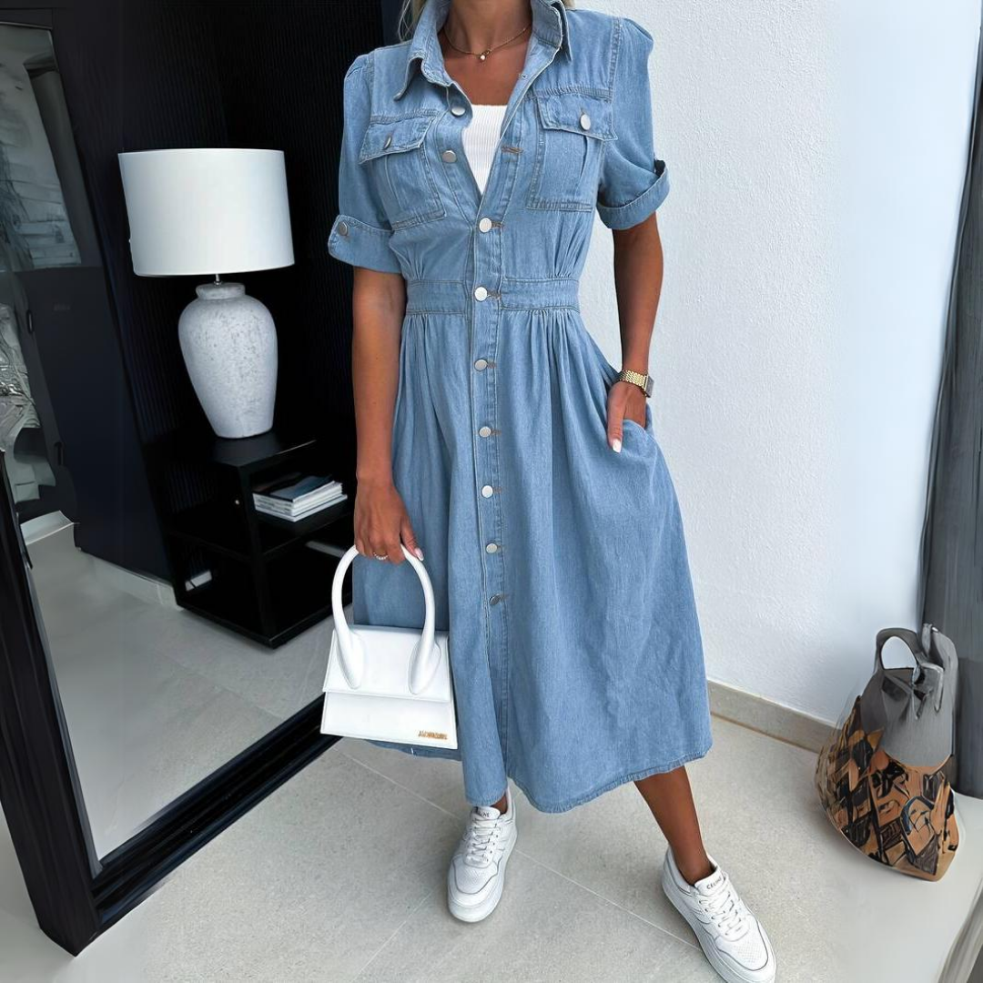 Sophie | Elegantes, Feminines &amp; Vielseitiges Jeans-Midikleid 1