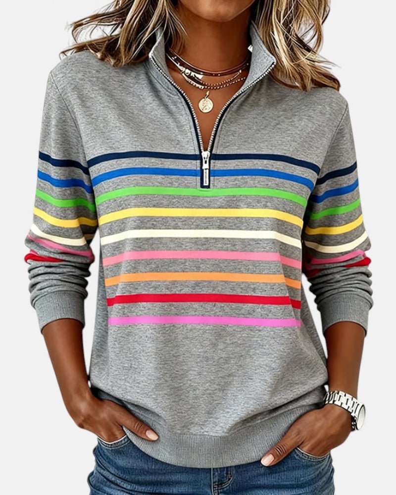 Sophie | Farbenfrohes, Bequemes & Modisches Damen Sweatshirt mit Viertelreißverschluss 0