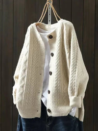 Marie | Stilvoller Und Kuscheliger Oversized-Zopfstrick-Cardigan
