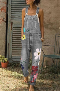 Petra | Creative Denim Overalls with Floral Vintage Embroidery