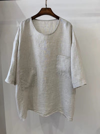 Helena | Airy Linen Tunic Top with Pockets for Women