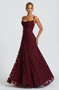 Julia | Florales Hochzeitsgästekleid Mit A-Linien Maxi-Stil