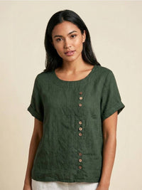 Olivia | Luftige Leinenbluse Mit Knopfdetails
