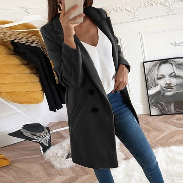 Ursula | Langer Damenblazer im eleganten Stil 0