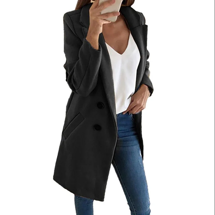 Ursula | Langer Damenblazer im eleganten Stil 5