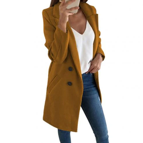 Ursula | Langer Damenblazer im eleganten Stil 6