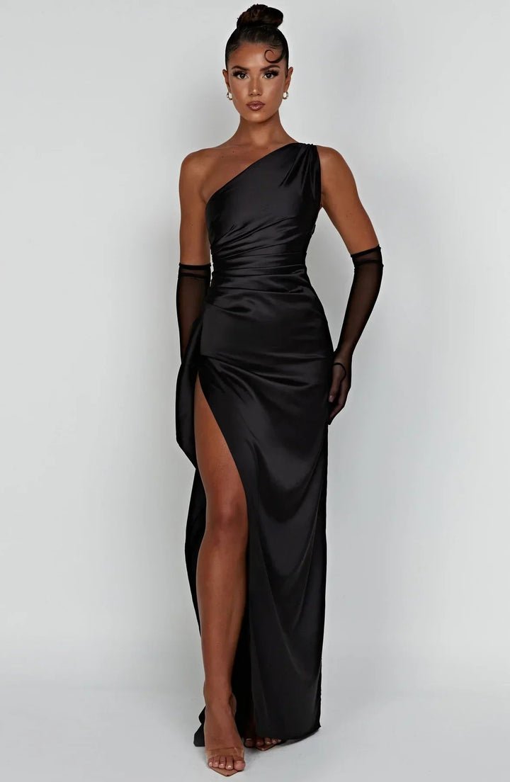 Valentina | Elegantes, Glamouröses Abendkleid Lang mit Einem Träger für Festliche Anlässe 4