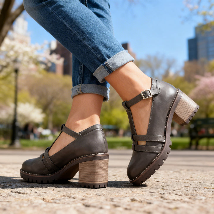 Valentina | T-Riemen Blockabsatz Loafer Elegant Komfortabel Stilvoll 3