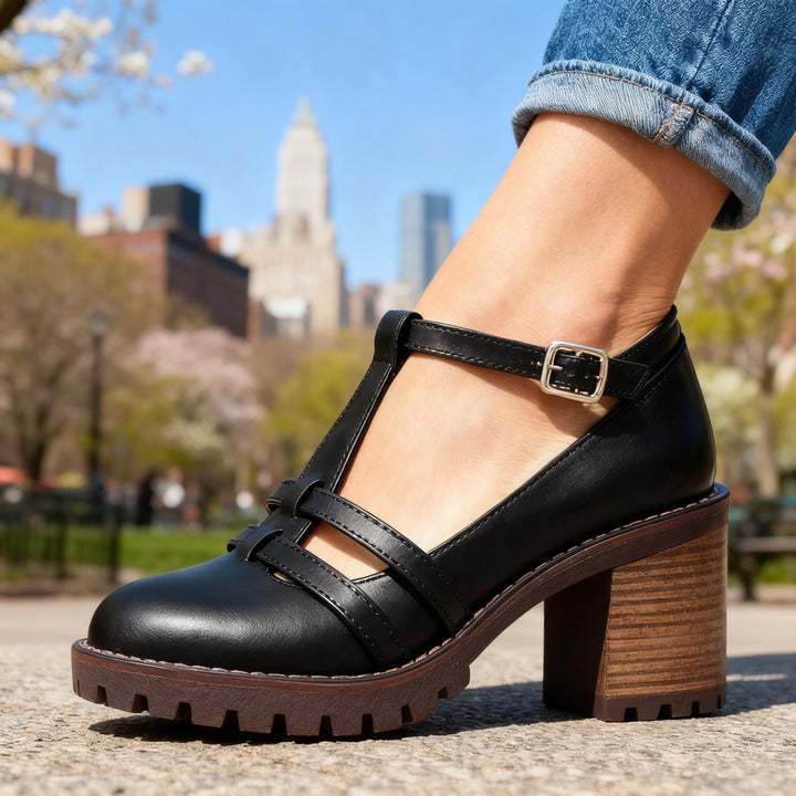 Valentina | T-Riemen Blockabsatz Loafer Elegant Komfortabel Stilvoll 6