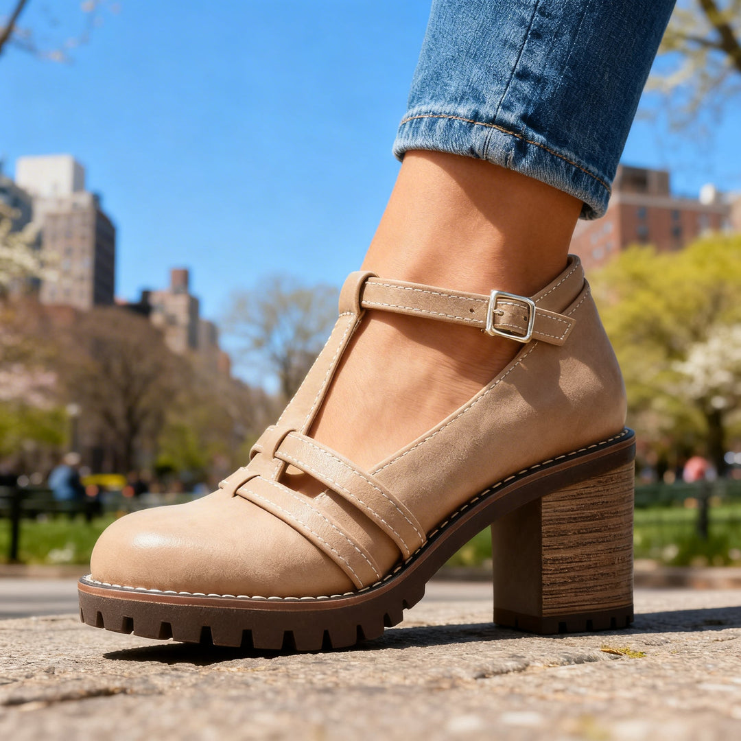 Valentina | T-Riemen Blockabsatz Loafer Elegant Komfortabel Stilvoll 7