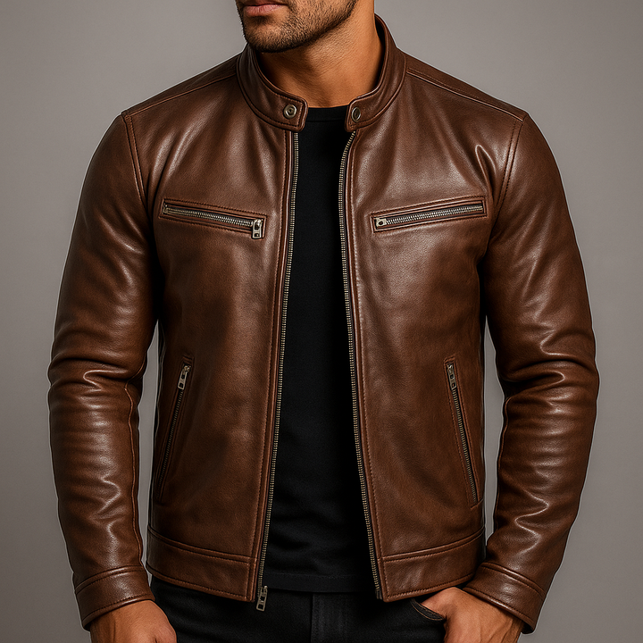 Vento | Klassische Vintage Lederjacke für Männer 5