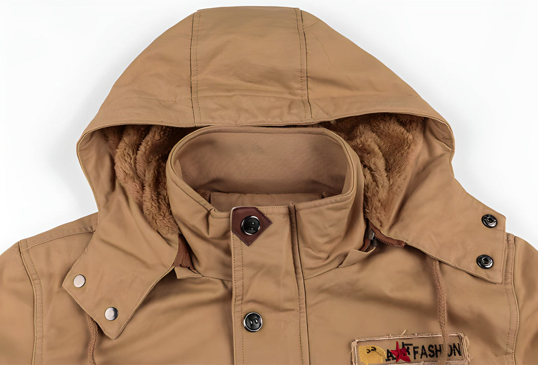 Vento | Praktische Militärjacke mit Fleece-Kapuze 7