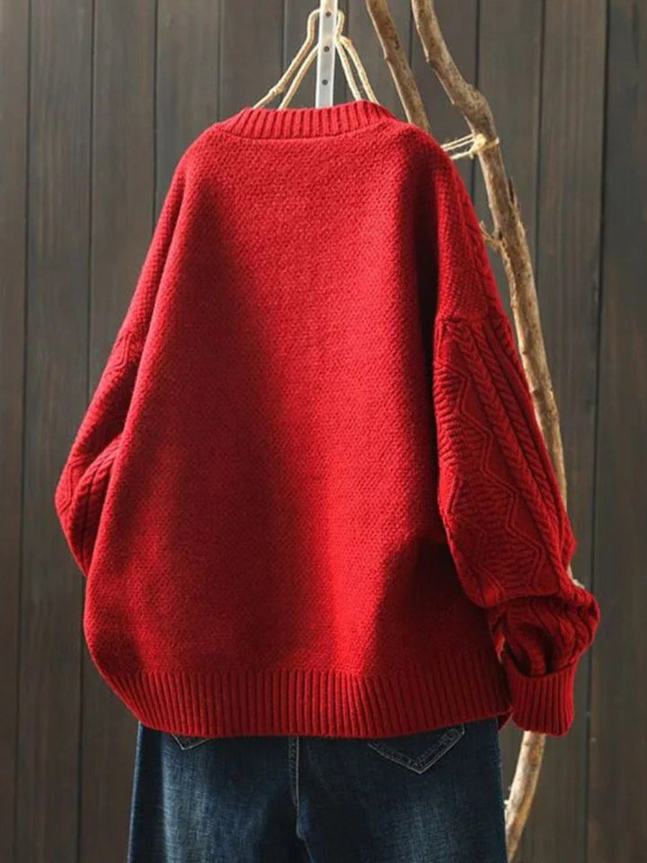Victoria | Oversize-Strickjacke mit Zopfmuster und Knopfleiste für Damen 2