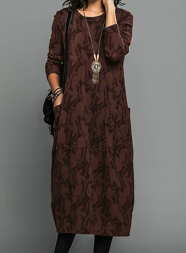Viva | Elegantes Midi Kleid mit Rundhalsausschnitt und Seitentaschen 1