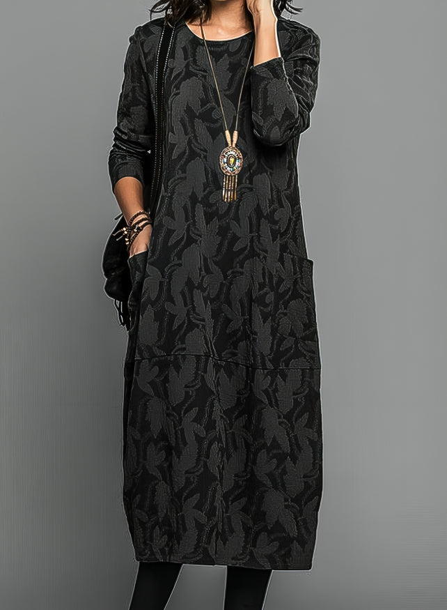 Viva | Elegantes Midi Kleid mit Rundhalsausschnitt und Seitentaschen 3