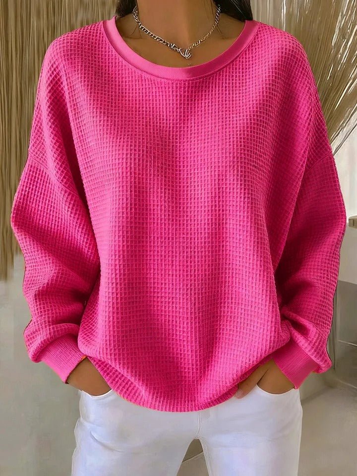 Willow | Damenpullover mit lockerer Passform und strukturierter Waffelstrickstruktur 8