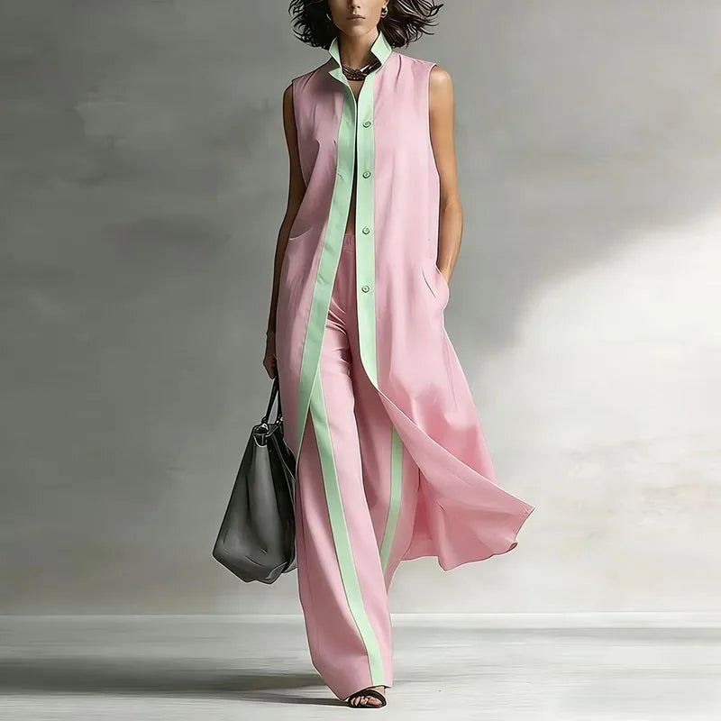 Zara | Elegant & Bequem Damen Zweiteiler – Ärmellos, Weite Beine für Sommer 0