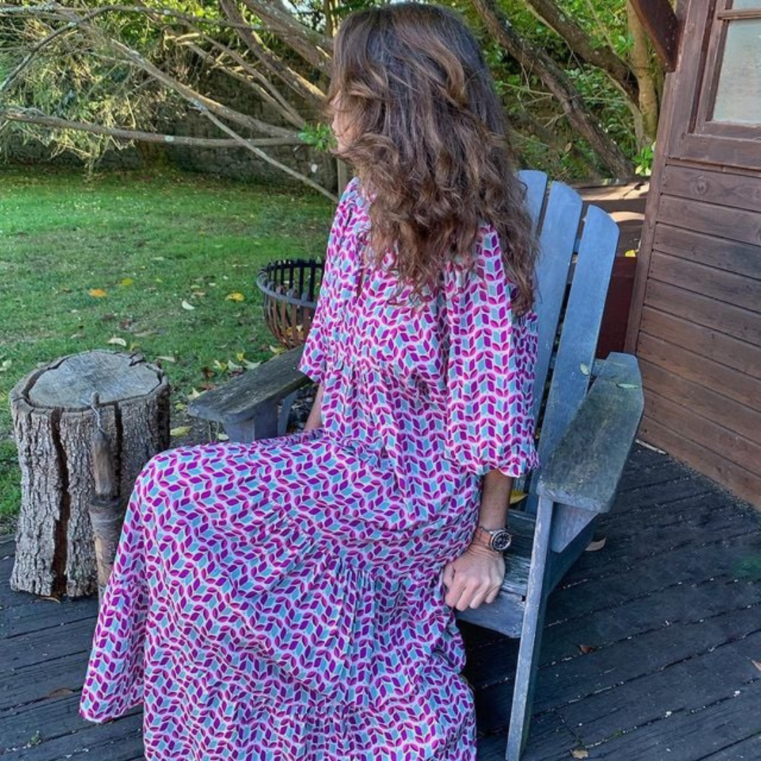 Zaria | Fließendes, Elegantes Boho Maxikleid mit Allover-Print für den Sommer 11