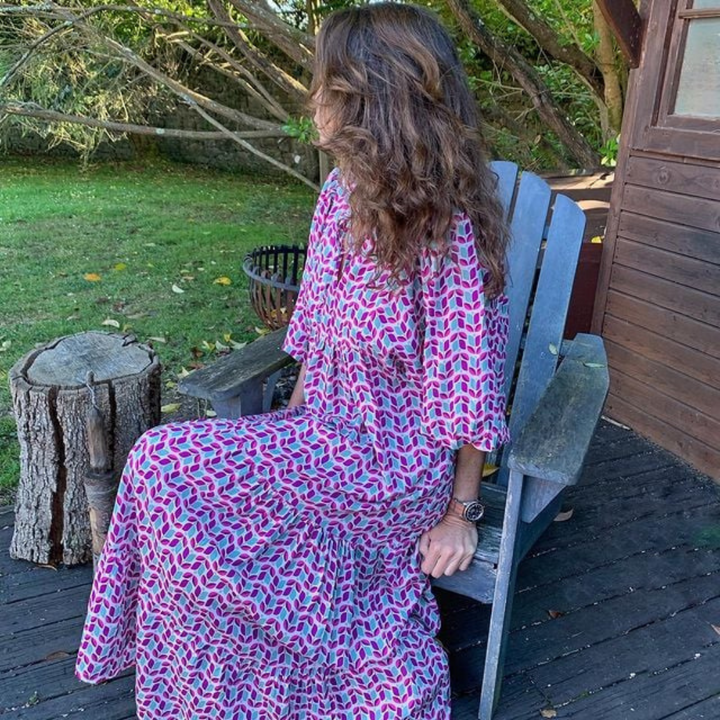 Zaria | Fließendes, Elegantes Boho Maxikleid mit Allover-Print für den Sommer 11