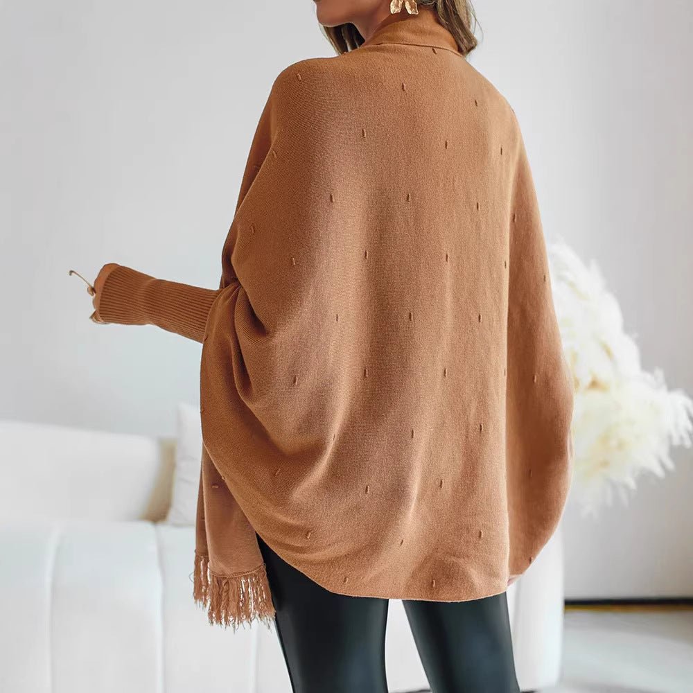 Velora | Poncho mit Fransen für Damen