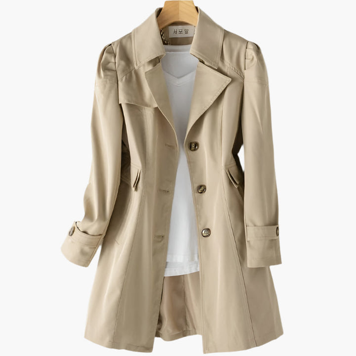 Elena | Langer Eleganter Trenchcoat Für Stilvolle Auftritte