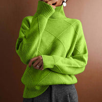 Nora | Eleganter Rollkragenpullover mit Markantem Rautenmuster