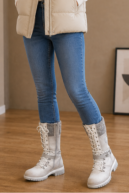 Snowbella | Kniehohe Winterstiefel mit seitlichem Reißverschluss