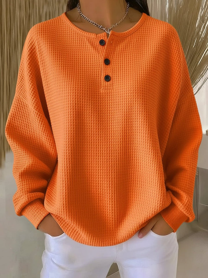 Lina | Lässiger Damen Oversized Strickpullover Mit Waffelstruktur