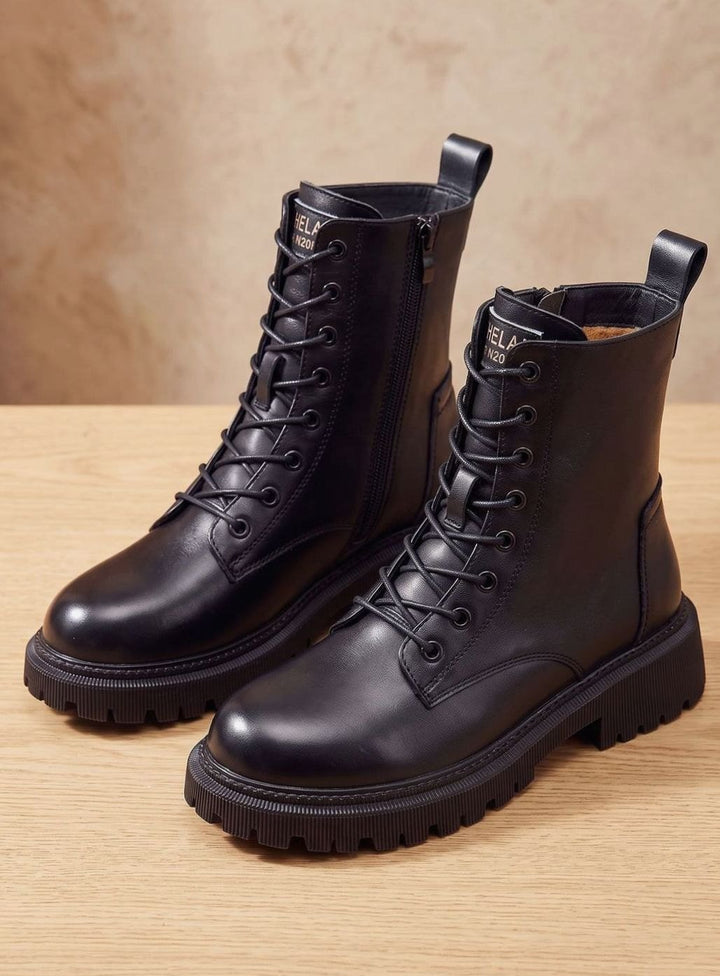 Elfriede | Stiefeletten – Gefütterte Schnür-Ankle-Boots für Damen
