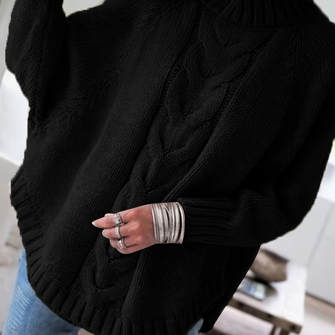 Corinna | Grober Rollkragen-Kabelstrickpullover für Frauen