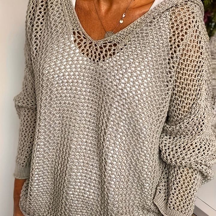 Delaney | Offener Strickpullover mit Kapuze