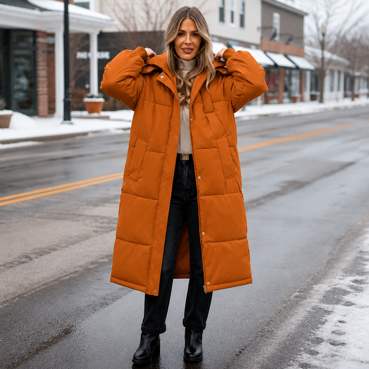 Wearbella | Long Hooded Puffer Coat – Eleganter Wintermantel für Frauen