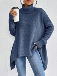 Victoria | Modern oversized turtleneck sweater with an extended back hem