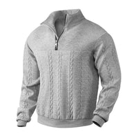 Julian | Klassischer Herren Zopfstrickpullover Mit Quarter-Zip