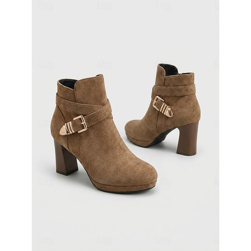 Renata | Block Heel Ankle Boots mit Schnalle
