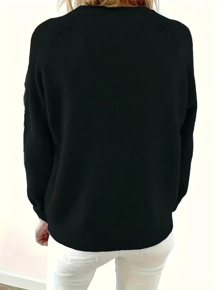 Clara | Stilvoller Strickpullover mit V-Ausschnitt und Knopfleiste