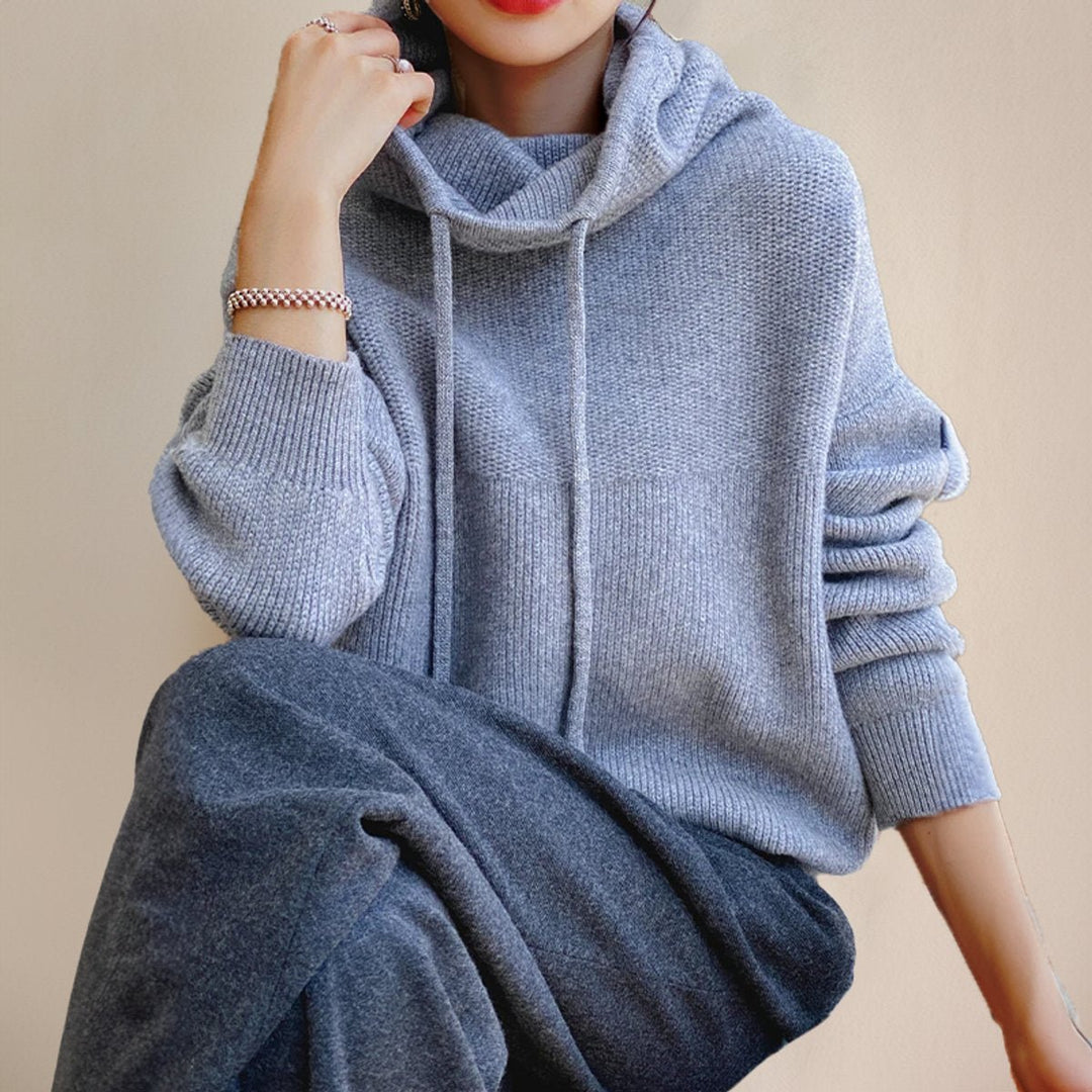 Elfriede | Oversize Strick-Turtleneck Sweater mit Kapuze