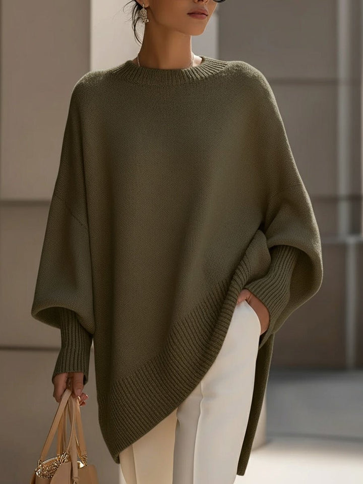 Hannah | Eleganter Oversized Damen Strickpullover Mit Fledermausärmeln