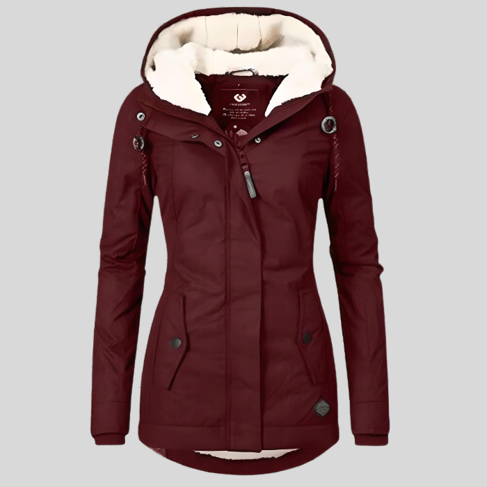 Christin | Wasserdichte Lange Jacke mit Kapuze