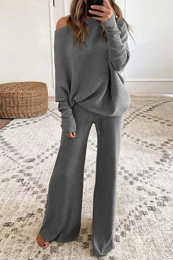 Sandra | Modernes und Asymmetrisches Zweiteiliges Strick-Set