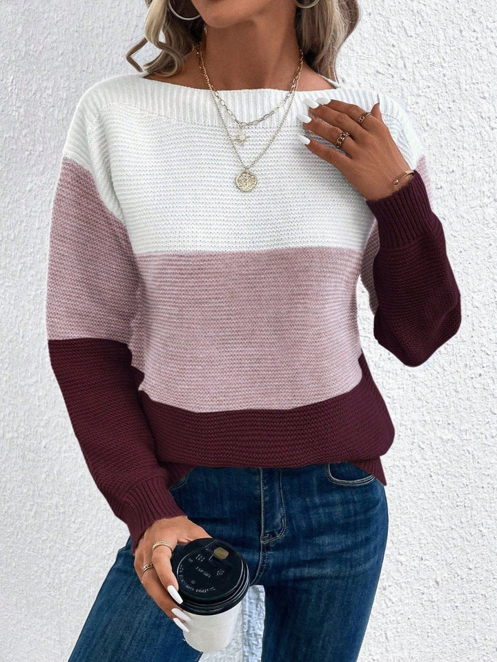 Emma | Moderner Farbblock-Strickpullover für Damen
