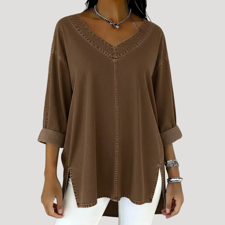 Amelie | Relaxed Tunic Top with Elegant V-Neck