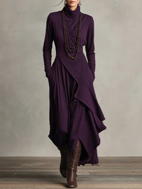 Georgia | Modernes Kleid mit langen Ärmeln und asymmetrischem Saum