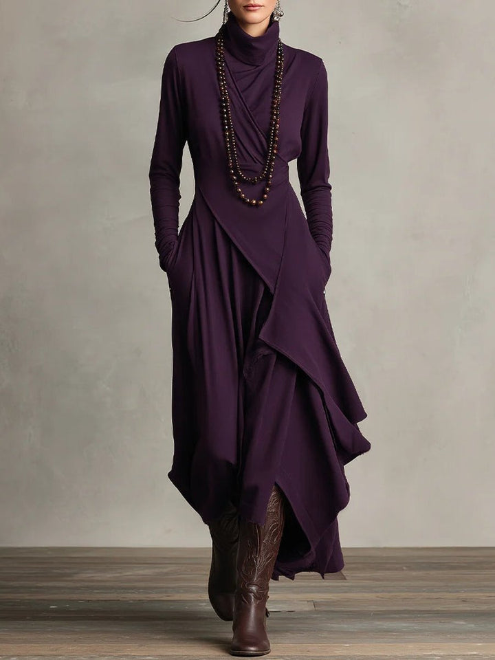 Georgia | Modernes Kleid mit langen Ärmeln und asymmetrischem Saum
