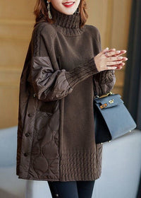 Lena | Modern Turtleneck Sweater with Patchwork Knitwear