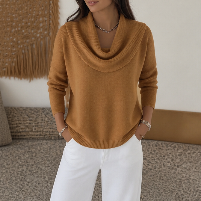 Draveline | Cowl Neck Drape Knit Sweater für Frauen