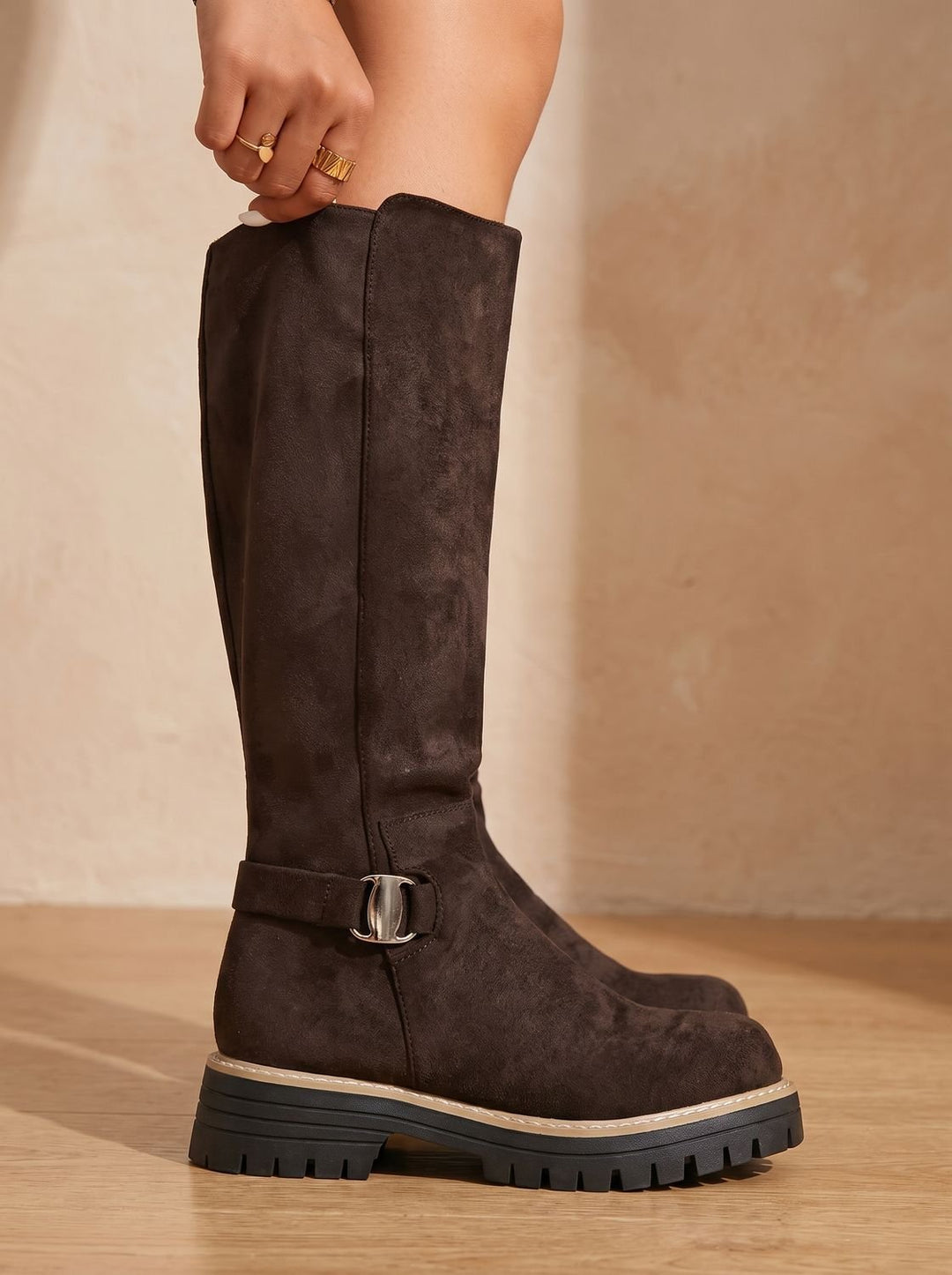 Evelyn | Kniehohe Stiefel mit Schnallendetail für Damen