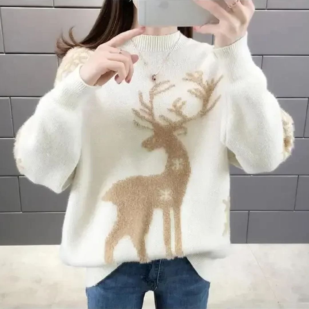 Doris | Weihnachtspullover mit Rentiermotiv für Damen