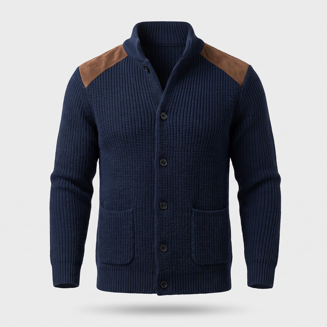 Davenport | Strickblazer mit Wildleder Akzenten