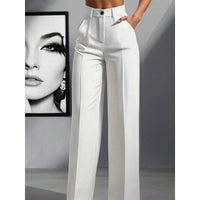 Mila | Elegante Hoch taillierte Gerade Freizeithose mit Entspanntem Schnitt